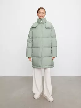 Пуховик удлиненный c капюшоном