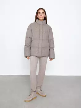 Пуховик укороченный из шерсти