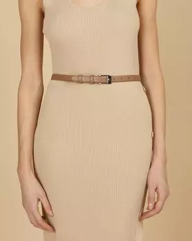 Ремень узкий из гладкой кожи L