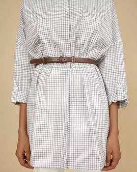 Ремень узкий из гладкой кожи M