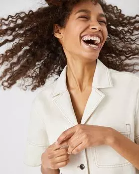 Рубашка из денима, с коротким рукавом XS