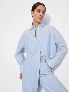 Рубашка из поплина удлиненная