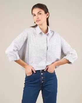 Рубашка с карманами в клетку One size