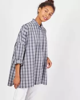 Рубашка с карманами в клетку One size