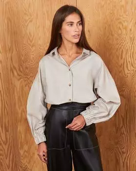 Рубашка с резинкой на манжетах One size