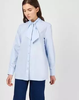 Рубашка с укороченным бантом L