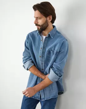 Рубашка удлиненная свободного кроя