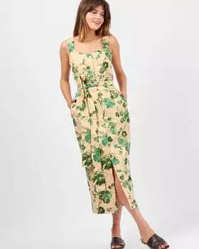 Сарафан на широких бретелях с цветами XS