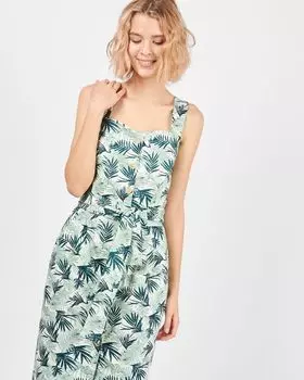 Сарафан на широких бретелях с цветами XS