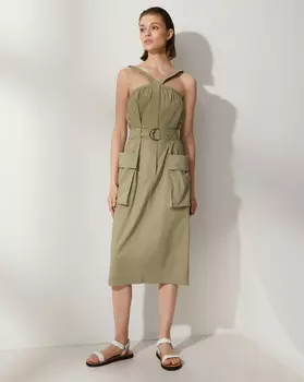 Сарафан с объемными карманами