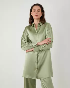 Шелковое платье-рубашка