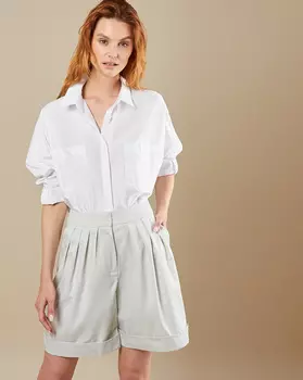 Шорты широкие со складками и отворотами M