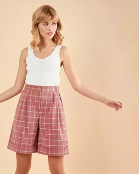 Шорты широкие в клетку XS