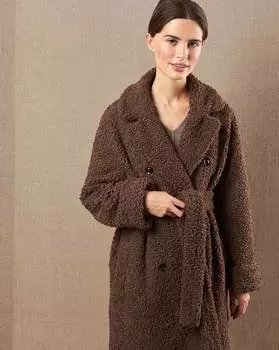 Шуба из эко-меха длинная L