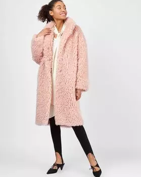 Шуба удлиненная из экомеха S