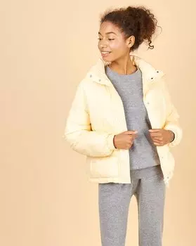 Стеганый короткий пуховик L