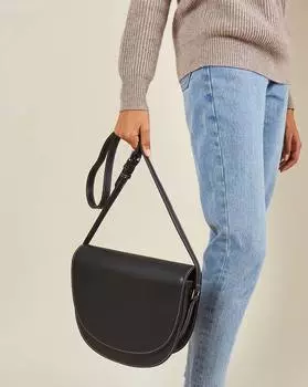 Сумка кожаная с длинным плечевым ремнем One size