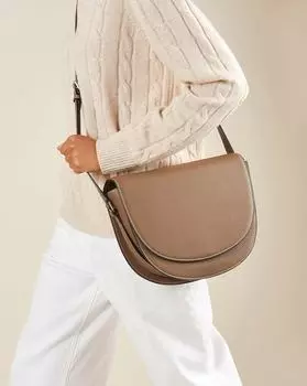 Сумка кожаная с длинным плечевым ремнем One size