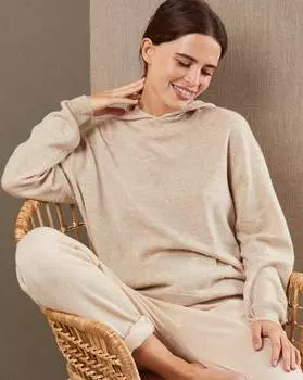 Свитер с капюшоном из кашемира и шерсти S