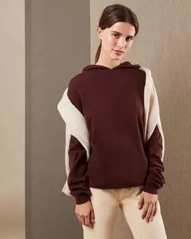 Свитер с капюшоном из кашемира и шерсти M