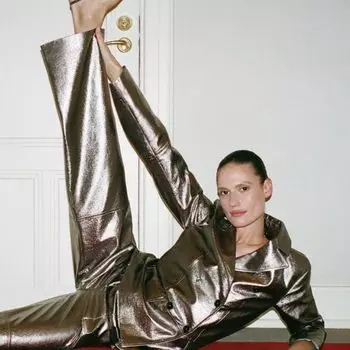 Брюки широкие из искусственной кожи 12 STOREEZ