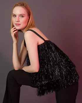 Топ из бахромы XS