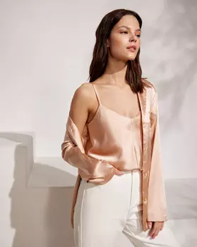 Топ приталенный из шелка