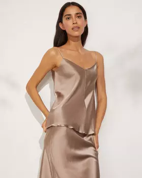 Топ приталенный из шелка