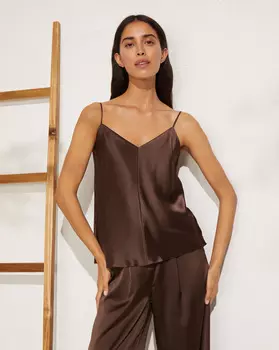 Топ приталенный из шелка