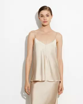 Топ приталенный из шелка