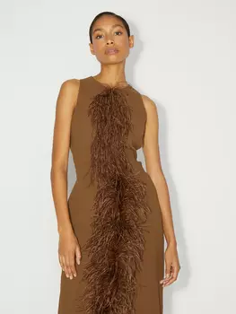 Топ с отделкой из перьев