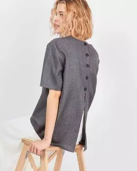 Топ с пуговицами сзади XS