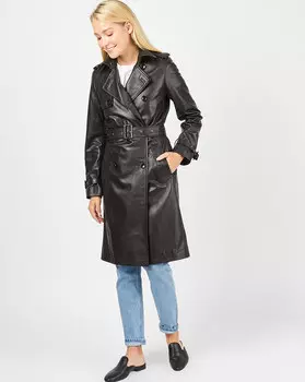 Тренч из кожи XS