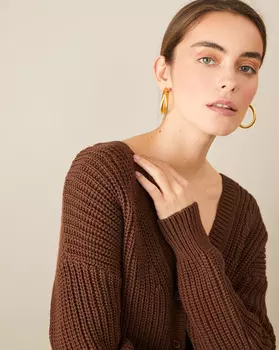 Трикотажный жакет с имитацией застежки на спине XS