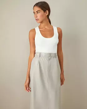 Юбка миди из эко-кожи XXS