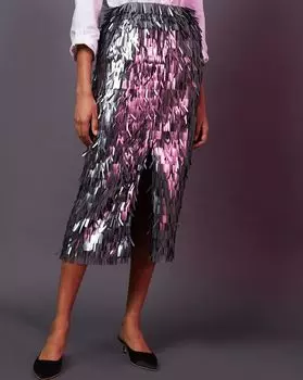 Юбка миди из острых пайеток XS