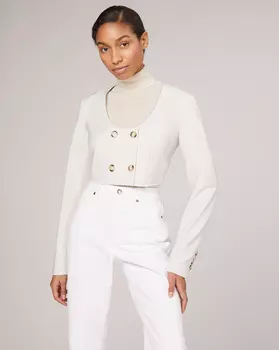 Жакет укороченный (Светло-серый)