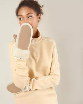 Варежки с меховой опушкой 10