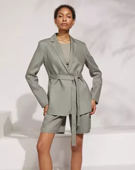 Жакет изо льна с поясом