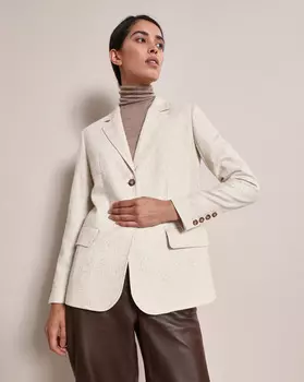 Жакет прямого силуэта (Молочный)