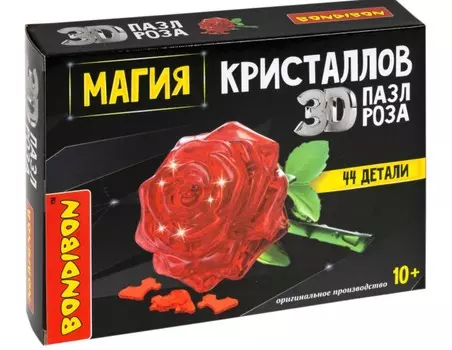 3D Пазл Магия кристаллов: Роза (44 детали)