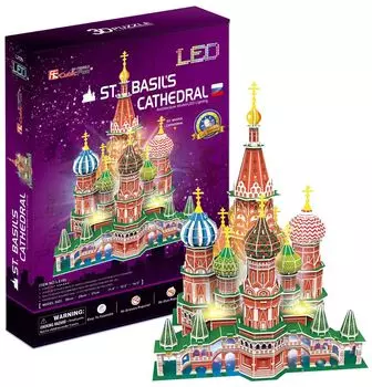 3D Puzzle Храм Василия Блаженного с LED-подсветкой (224 элемента)