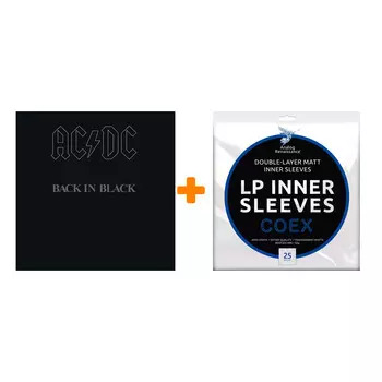 AC/DC Back In Black 180 GRAMM Limited Edition LP + Конверты внутренние COEX для грампластинок 12" 25шт Набор