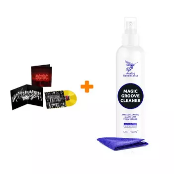 AC/DC Power Up Coloured Yellow Vinyl LP + Спрей для очистки LP с микрофиброй 250мл Набор