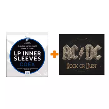 AC/DC Rock Or Bust LP+CD + Конверты внутренние COEX для грампластинок 12" 25шт Набор