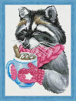 Алмазная мозаика Уютный енот