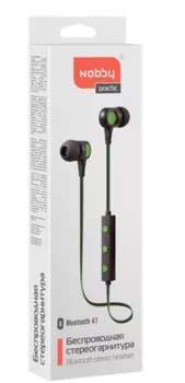 Беспроводная гарнитура Nobby Practic 001-001 (зеленый/черный)