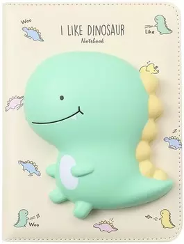 Блокнот со сквишем I Like Dinosaur: Динозаврик бежевый (формат A5)