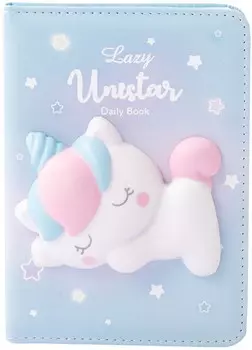 Блокнот со сквишем Lazy Unistar: Единорог голубой (формат A6)