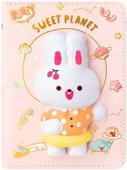 Блокнот со сквишем Sweet Planet: Зайка розовый (формат A5)